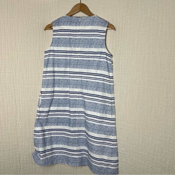 J McLaughlin Tracy Blue White Striped Shift Dress S Small - Picture 4 of 8